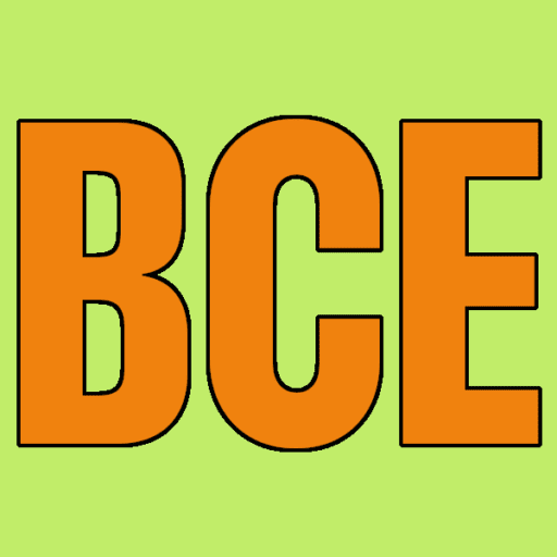 Orange BCE on neon green background